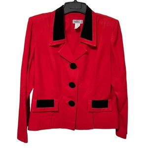 Vintage Taurus II Red with Black Velvet Trim Blazer
